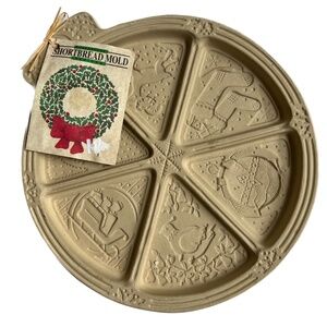Vtg Sassafras Christmas Superstone Shortbread Cookie Mold 1992 USA Stoneware New